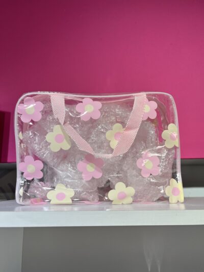 cosmetiquera BOLSO TRANSPARENTE FLORES